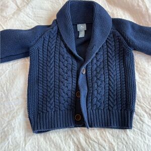Navy Blue Cable Knit Cardigan